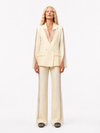 Sheer-Lapel Ivory Tailored Suit