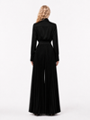 The	Black Feather Pleated Trouser Set