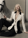 The	Ivory Contrast Blazer Set