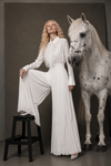 The Ivory Feather Pleated Set