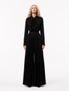 The	Black Feather Pleated Trouser Set