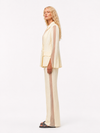 Sheer-Lapel Ivory Tailored Suit