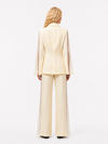 Sheer-Lapel Ivory Tailored Suit