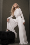 The Ivory Feather Pleated Set