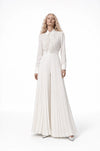The Ivory Feather Pleated Set