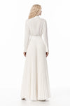 The Ivory Feather Pleated Set